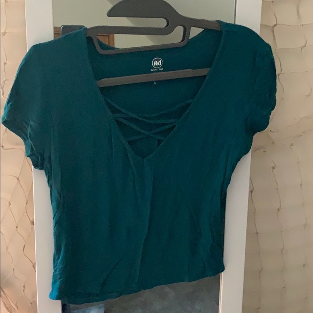 Strappy Front Green T Size M